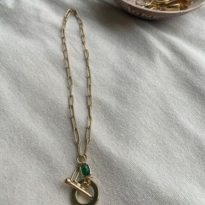 NWT Ellie Vail chain necklace with green detail